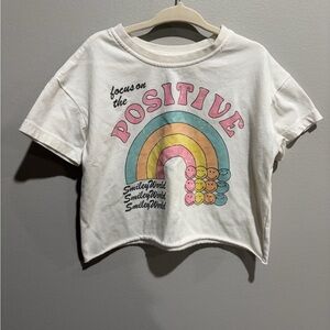 SmileyWorld Girls Graphic Tee Focus on the Positive Rainbow 4T
